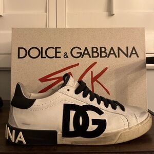 Dolce & Gabbana Black and White Logo Sneakers